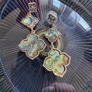 Elegant Gold and Mother of Pearl Drop Earrings